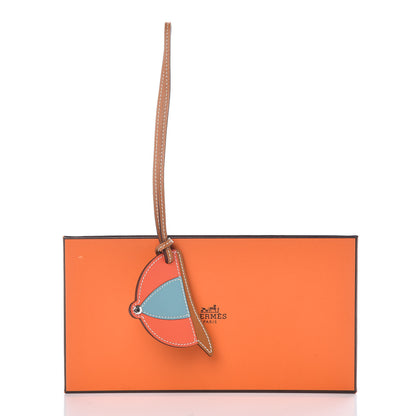 Hermes Butler Swift Paddock Bombe Bag Charm Naturel Sable Orange Poppy Bleu Saint Cyr 4 of 4