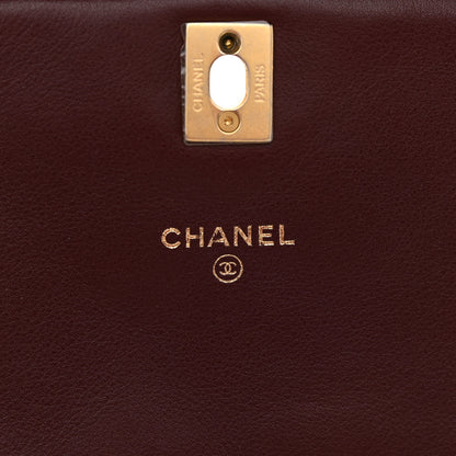 Chanel Calfskin Quilted Coco Mail Clutch With Chain Burgundy 6 of 9