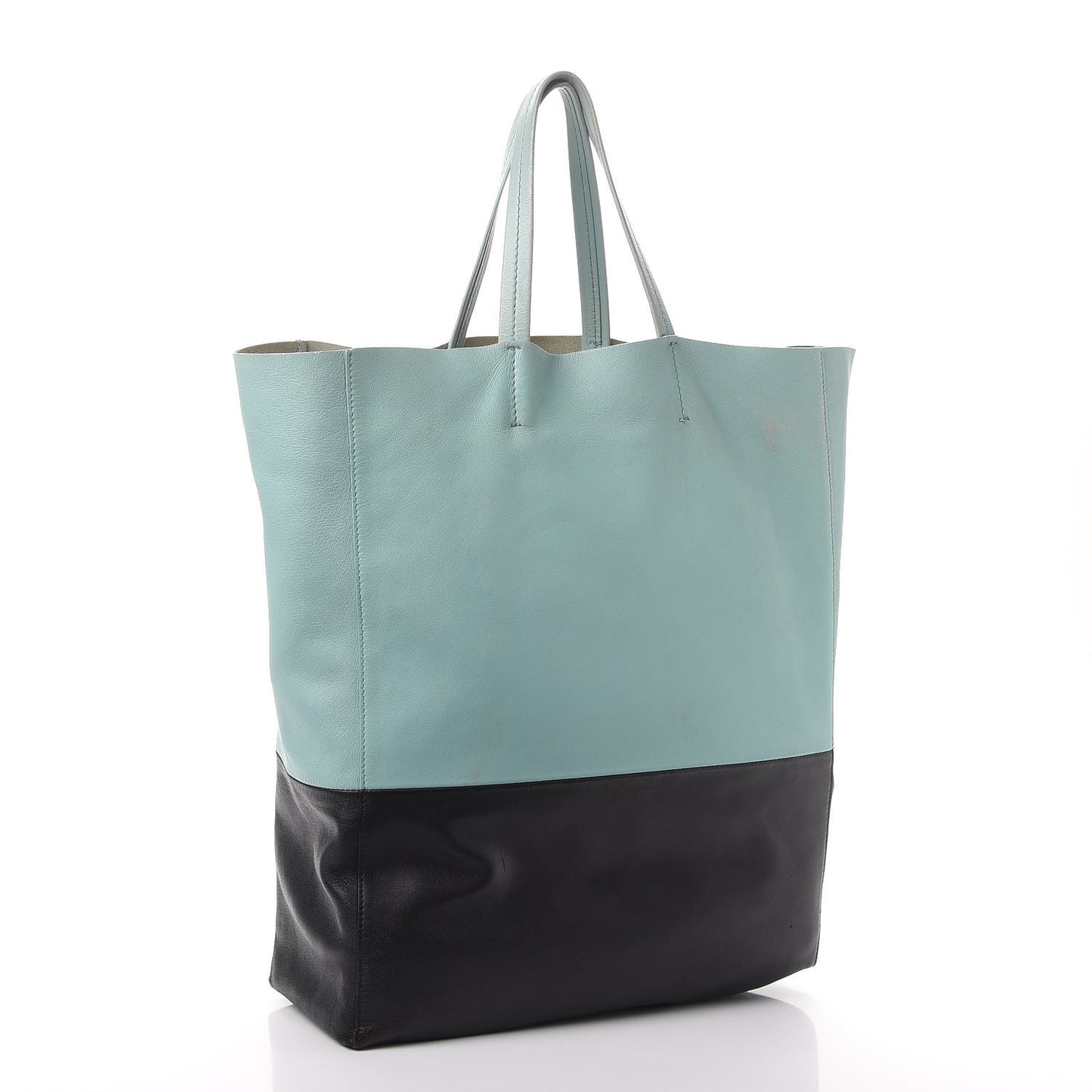 Lambskin Vertical Bi-Cabas Blue Black