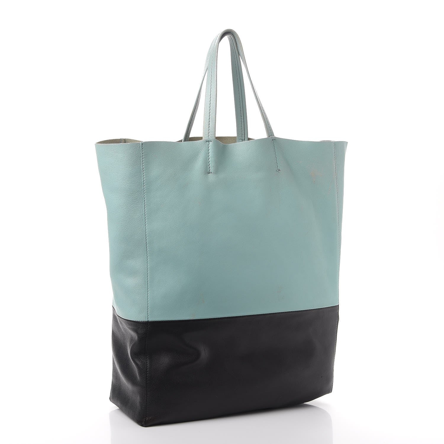 Celine Lambskin Vertical Bi-Cabas Blue Black 3 of 21