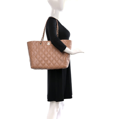 Chanel Caviar Quilted Large Shopping Tote Dark Beige 2 of 9