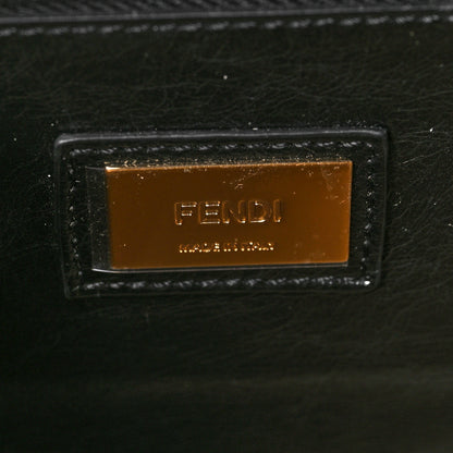 Fendi Agnello Old Shine Medium Peekaboo Iconic Satchel Black 6 of 7