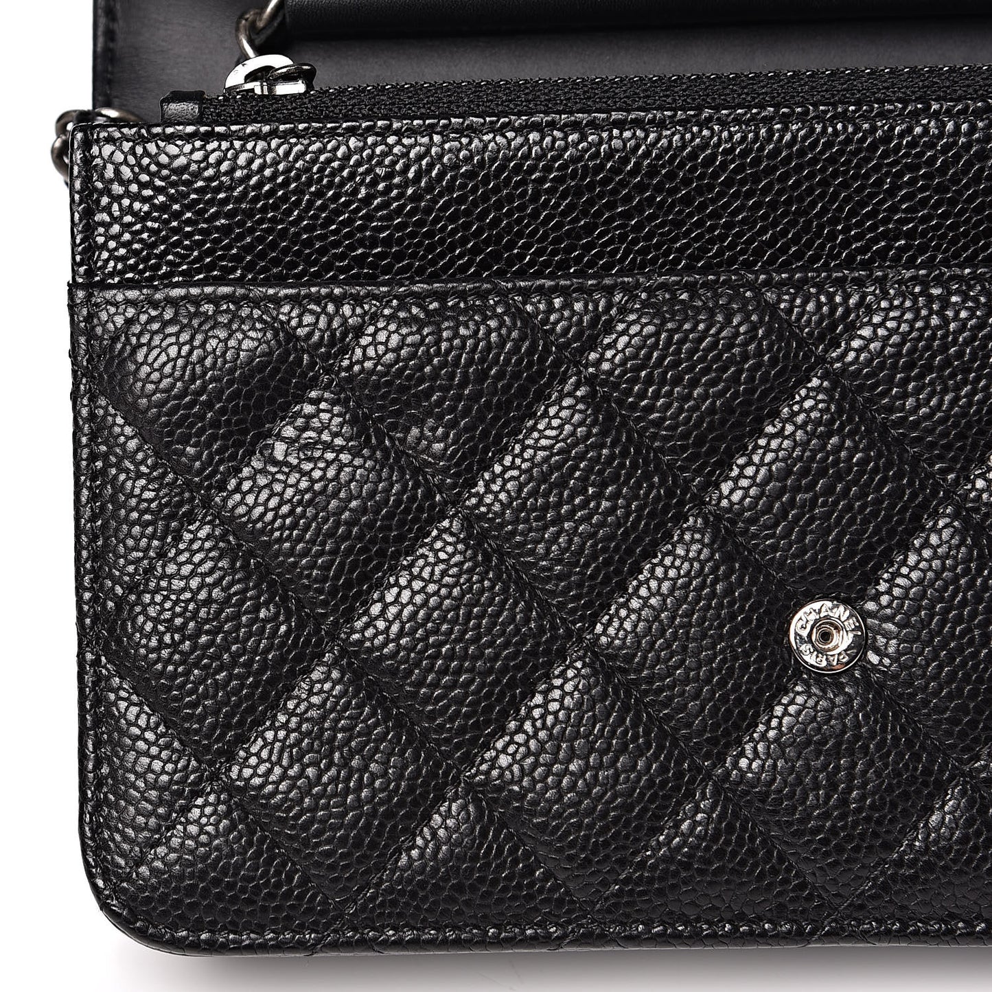 Caviar Quilted Boy Wallet On Chain WOC Black