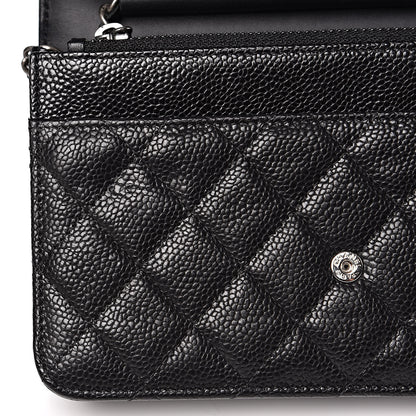 Chanel Caviar Quilted Boy Wallet On Chain WOC Black 12 of 13