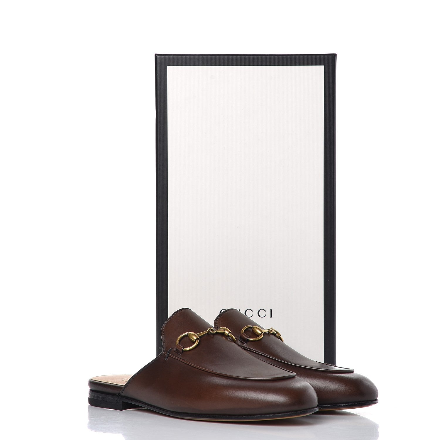 Gucci Calfskin Womens Princetown Slippers 36 Fondente Brown 9 of 9
