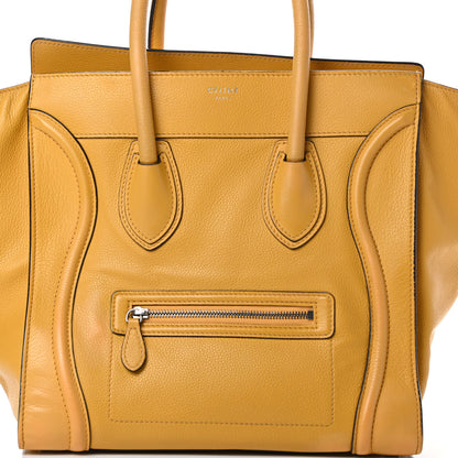 Celine Drummed Calfskin Mini Luggage Ocre 8 of 17