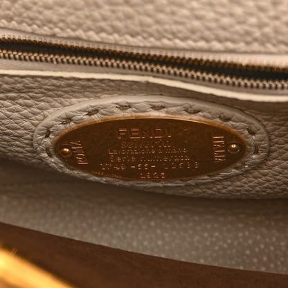 Fendi Cuoio Romano Snakeskin Selleria Bi-Color Mini Peekaboo Iconic Satchel Ghianda Camelia White 7 of 12