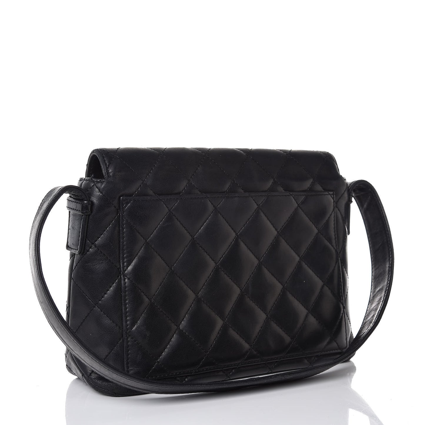 Lambskin Quilted Flap Black
