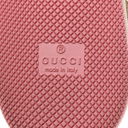 Gucci Calfskin GG Supreme Crystals Web Screener Sneakers 37.5 Beige Ebony Wild Rose 8 of 9