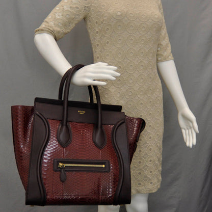 Celine Python Mini Luggage Burgundy 2 of 8