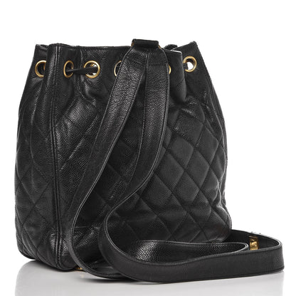 Chanel Caviar Quilted Drawstring Backpack Black 3 of 15