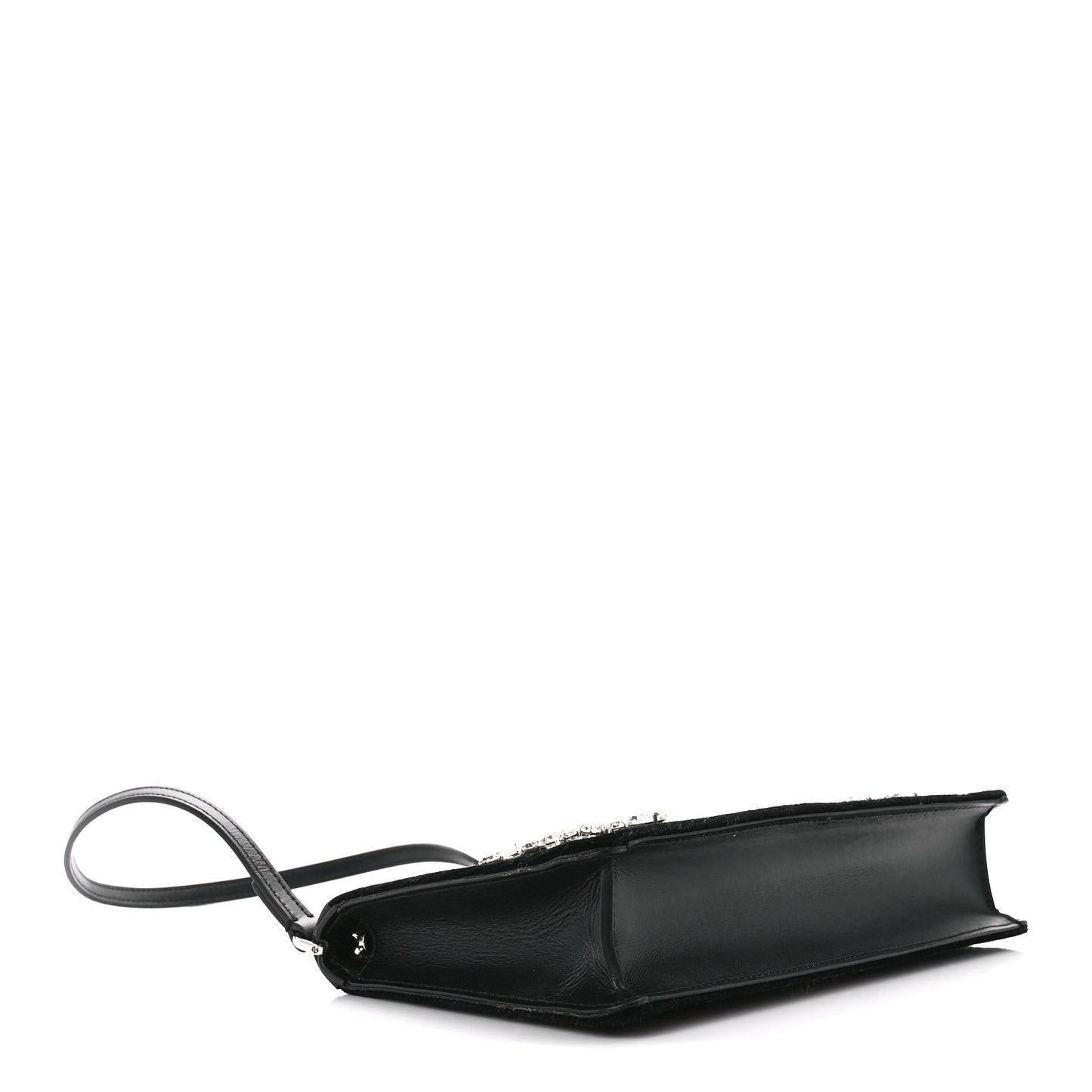 Velvet Crystal TB Equestrian Knight Shoulder Bag Black