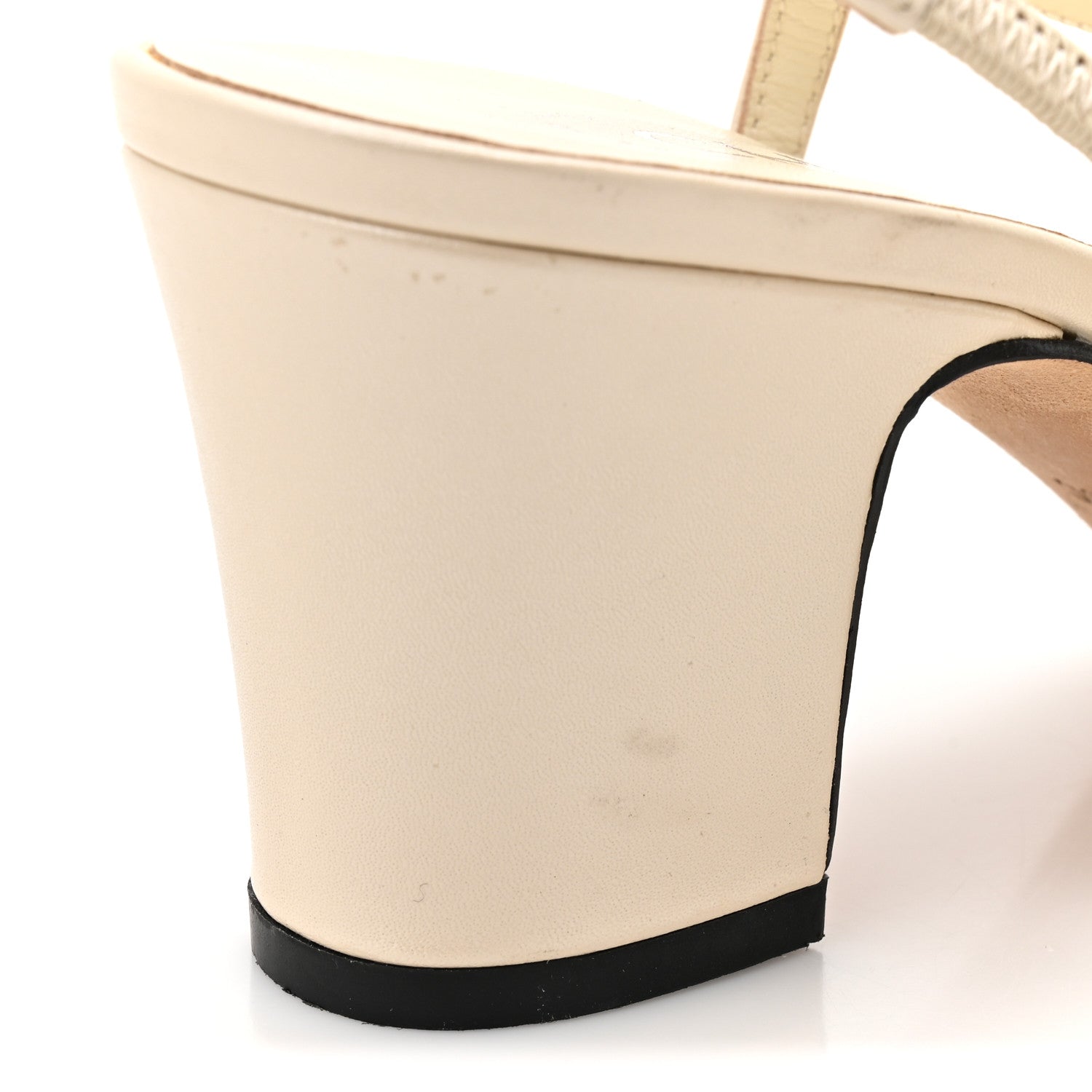 Chanel Lambskin Grosgrain Cap Toe CC Slingback Pumps 38 White Black 12 of 14