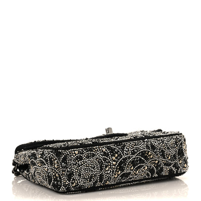 Chanel Suede Crystal Camellia Mini Rectangular Flap Black 3 of 9