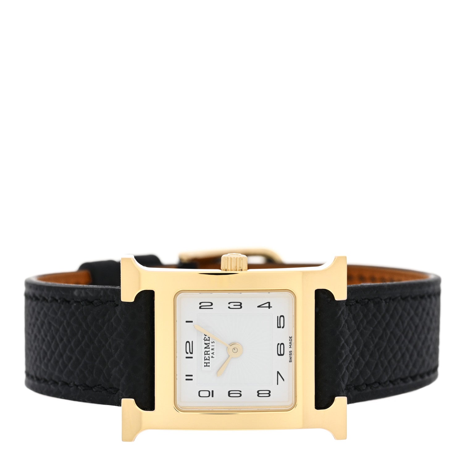 Hermes Stainless Steel Epsom 21mm Heure H Hour Quartz Watch Noir 2 of 5