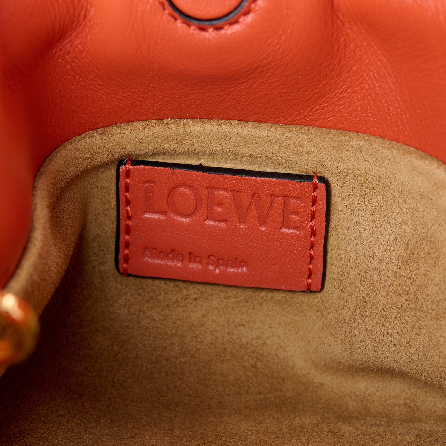 Loewe Calfskin Nano Flamenco Knot Clutch Orange 6 of 10