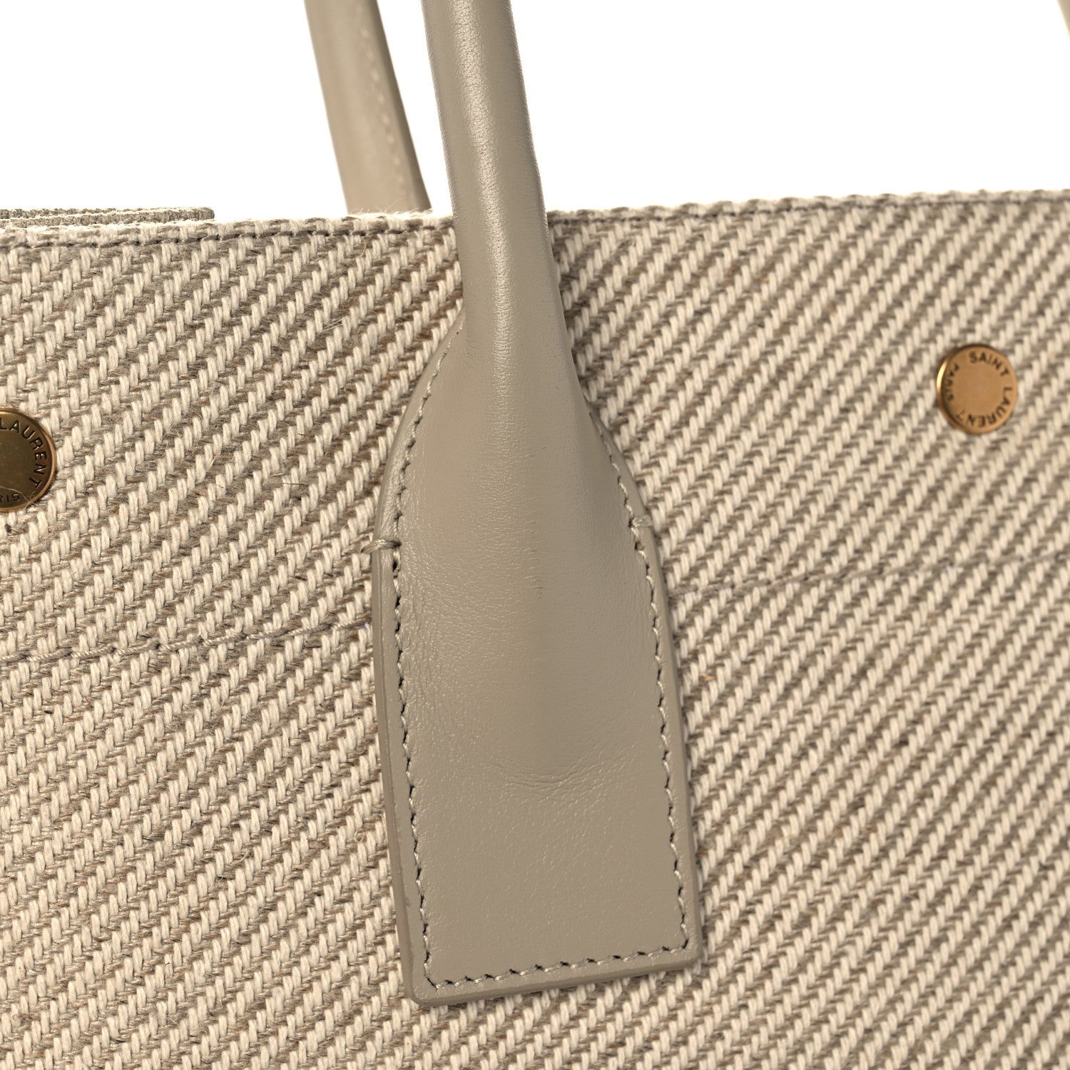 Saint Laurent Linen Calfskin Small Rive Gauche Tote Beige Sea Salt 11 of 12