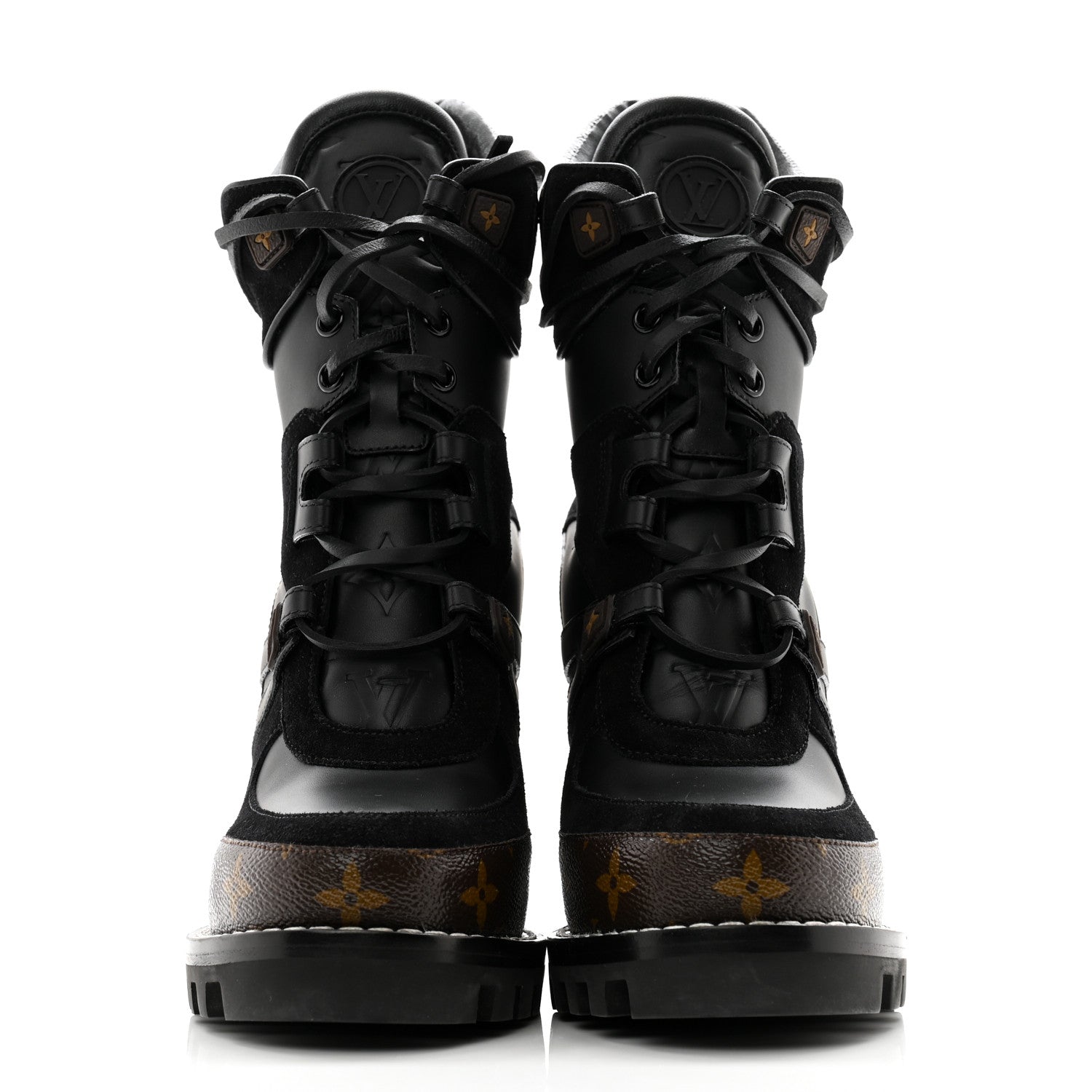 Louis Vuitton Suede Calfskin Monogram Star Trail Ankle Boots 38 Black 2 of 10