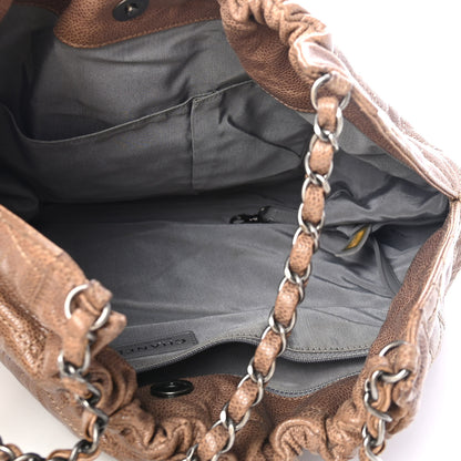 Chanel Distressed Glazed Caviar Quilted Large Elastic Tote Brown 4 of 4