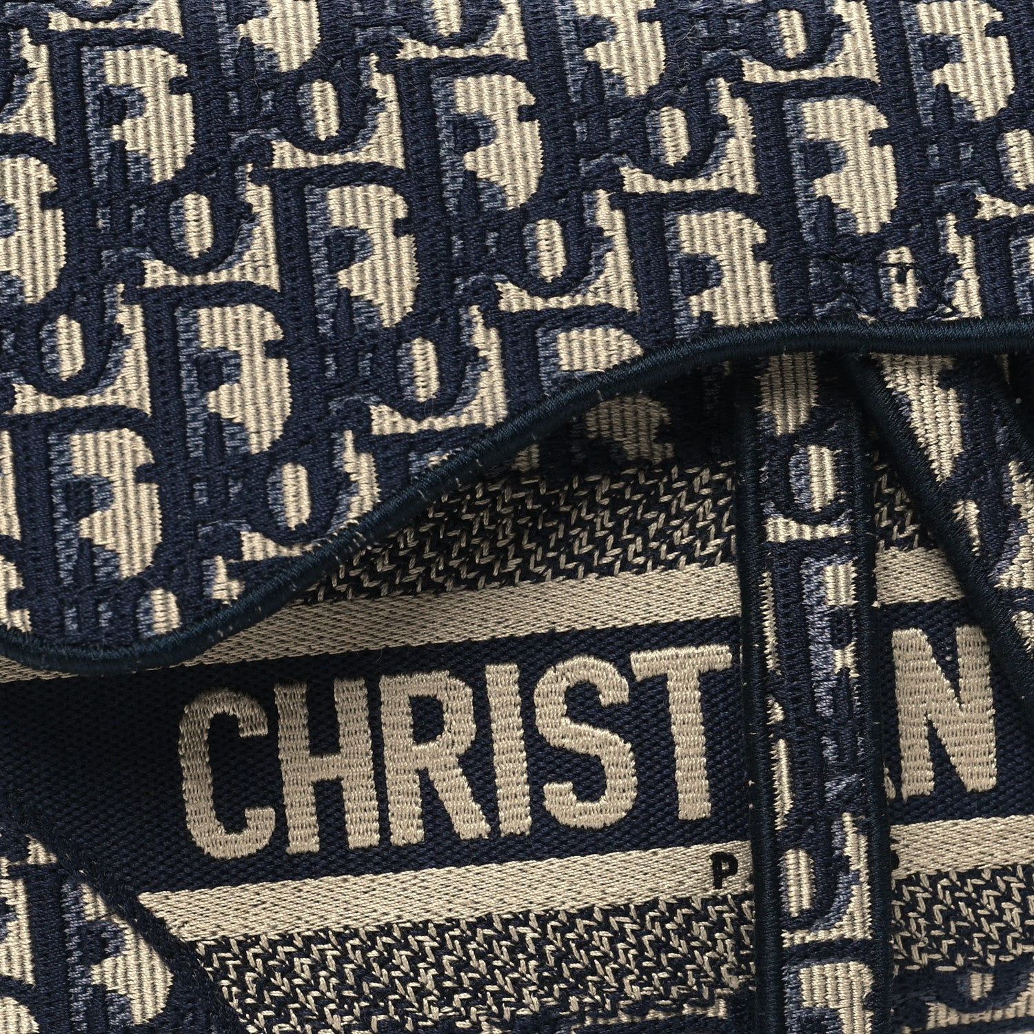 Christian Dior Oblique Embroidered Saddle Bag Blue 8 of 12