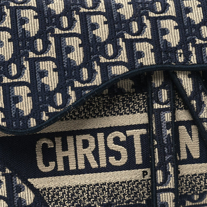 Christian Dior Oblique Embroidered Saddle Bag Blue 8 of 12