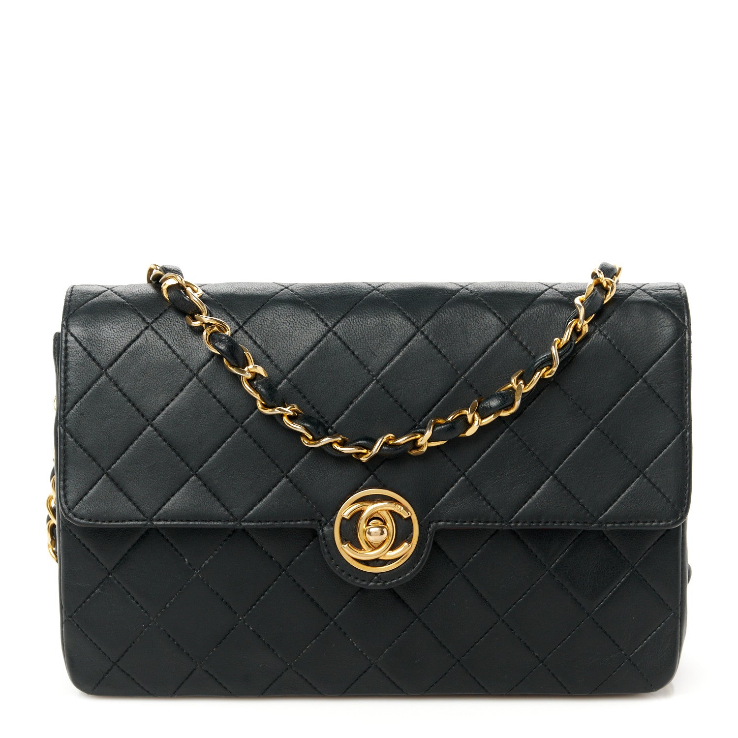 Chanel Lambskin Quilted Small Single Flap Bag Black 1 of 12