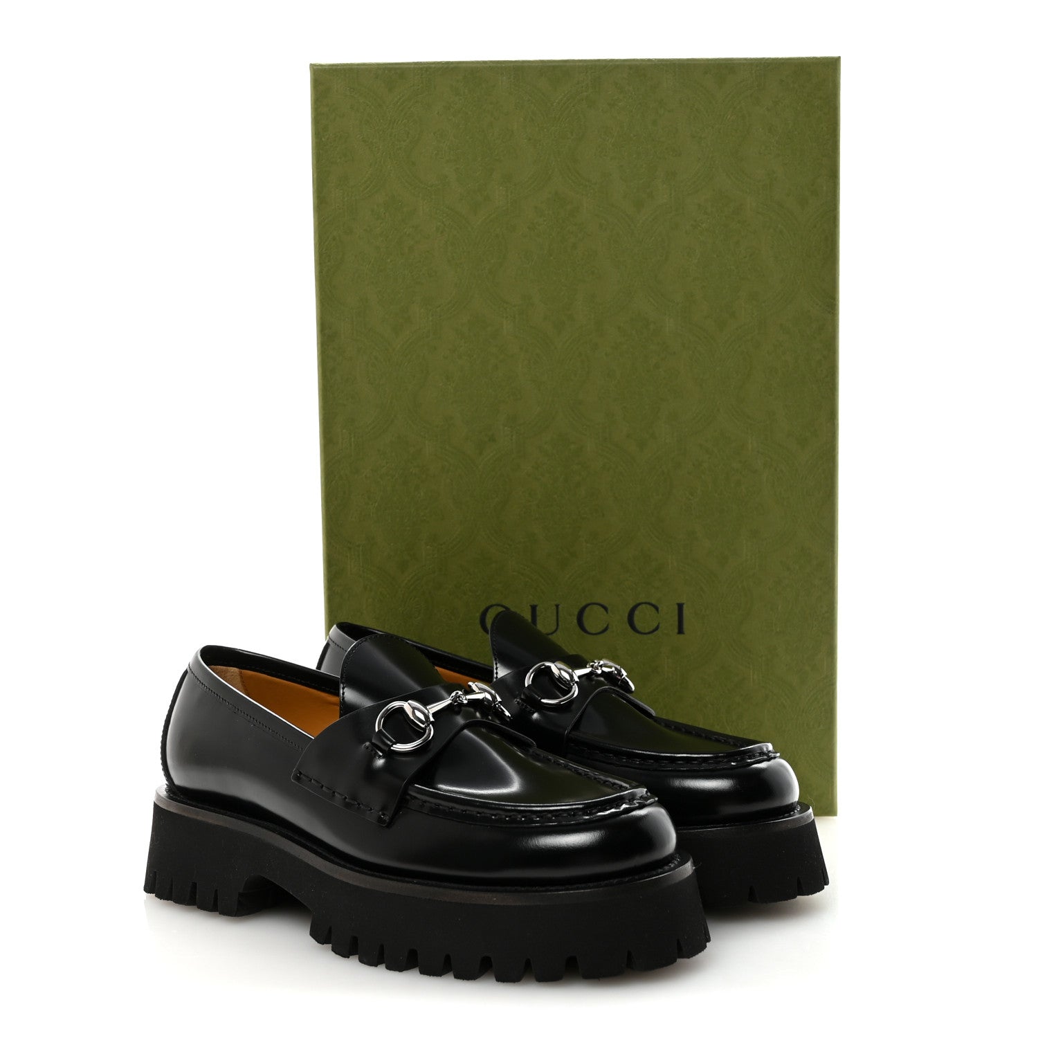 Gucci Cordovan Lux Womens Horsebit 45mm Platform Loafers 37 Black 10 of 10