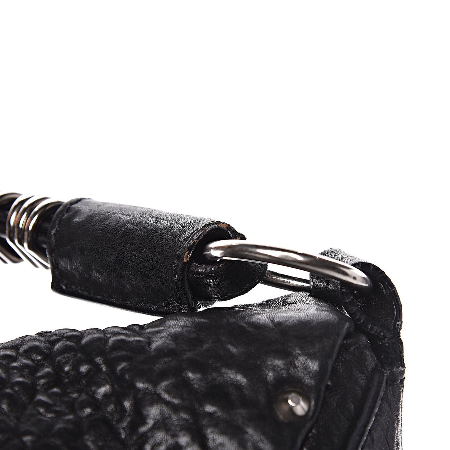 Pebbled Lambskin Shoulder Bag Black