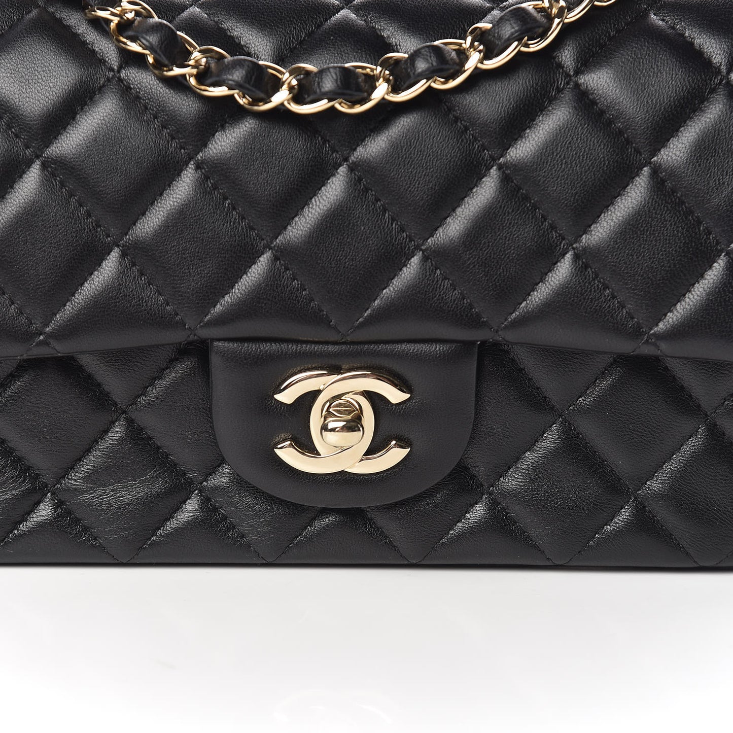 Lambskin Quilted Mini Rectangular Flap Black