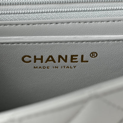 Chanel Lambskin Quilted Mini Rectangular Flap Grey 6 of 9