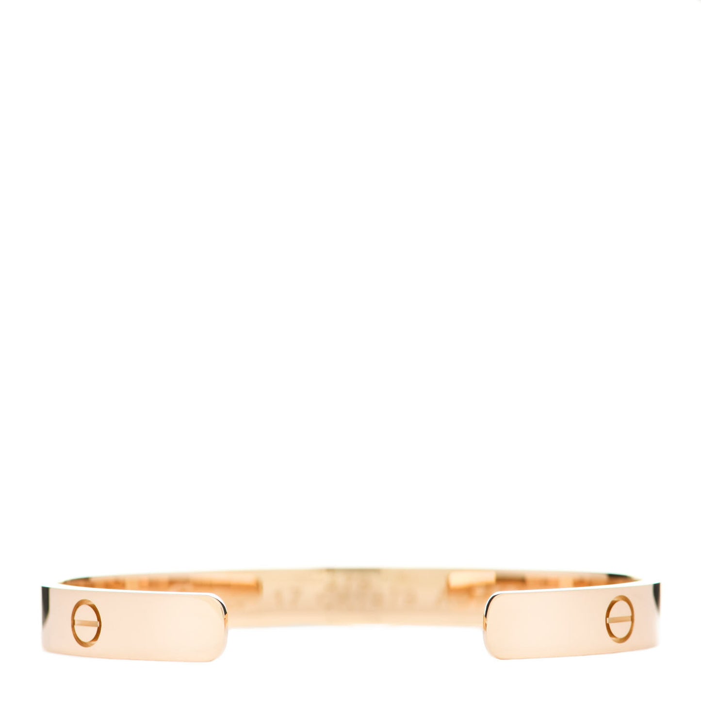 18K Yellow Gold LOVE Cuff Bracelet 17