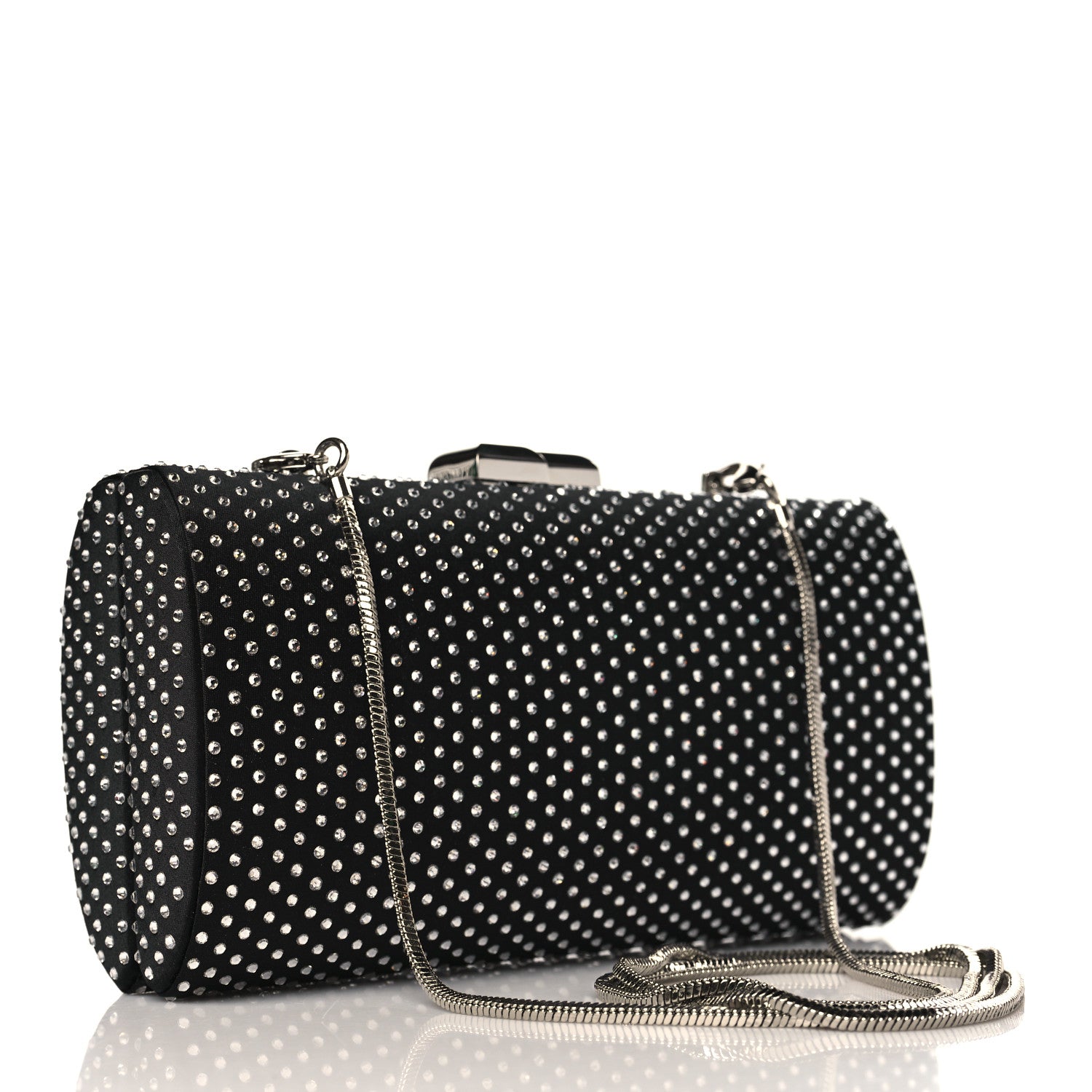 Jimmy Choo Satin Crystal Karlie Clutch Black 3 of 10