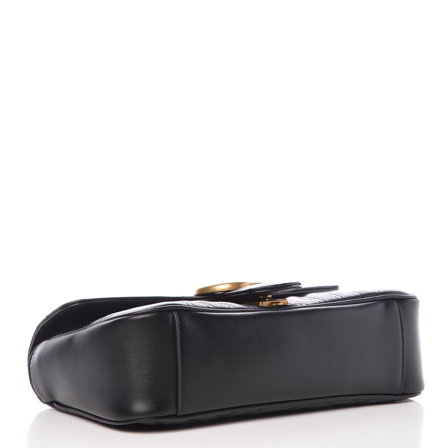 Gucci Calfskin Matelasse Small GG Marmont Shoulder Bag Black 4 of 7