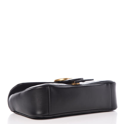 Gucci Calfskin Matelasse Small GG Marmont Shoulder Bag Black 4 of 7