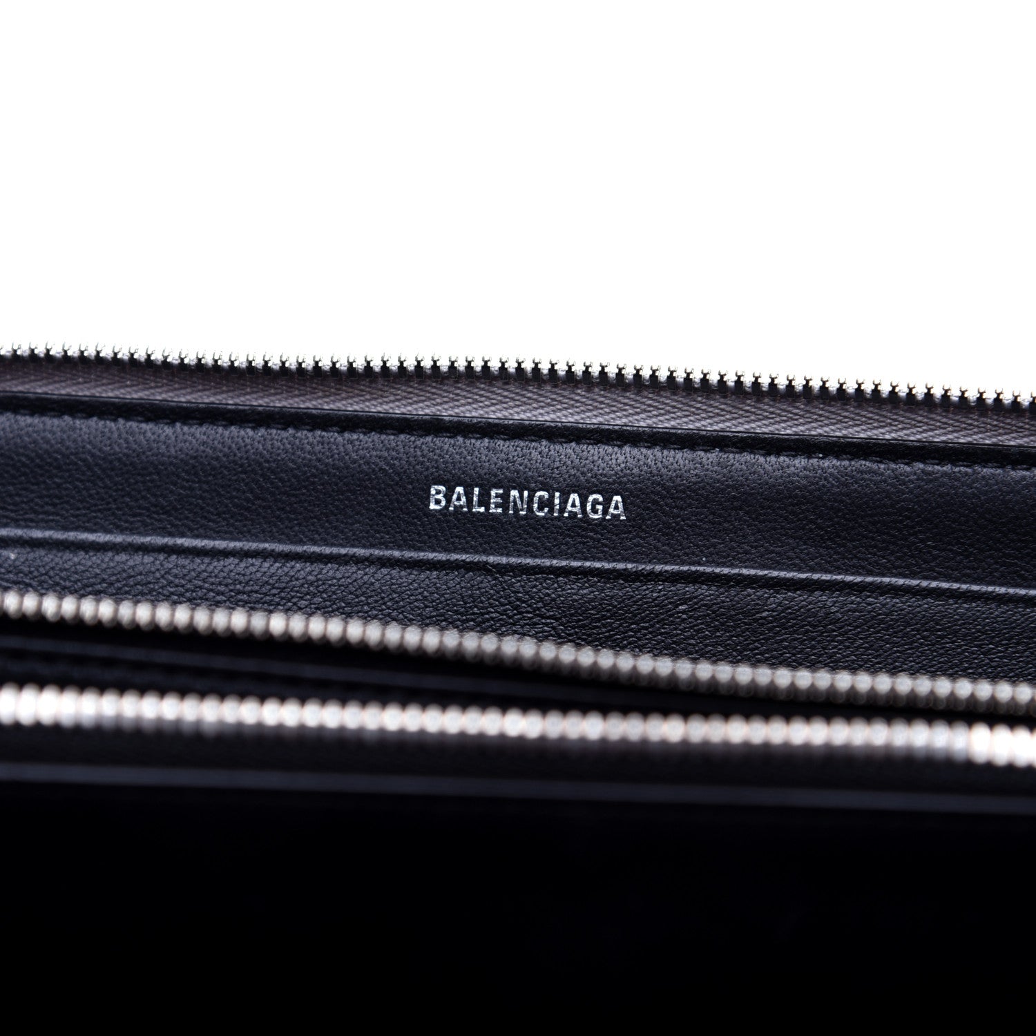 Balenciaga Metallic Calfskin Losange Monogram Everyday Continental Zip Around Wallet Silver Black White 8 of 10