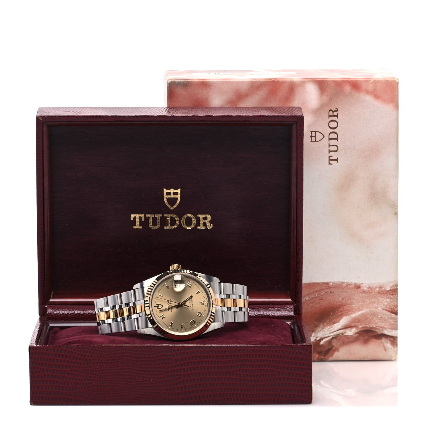 Stainless Steel 18K Yellow Gold 34mm Prince Date Automatic Watch Champagne 74033