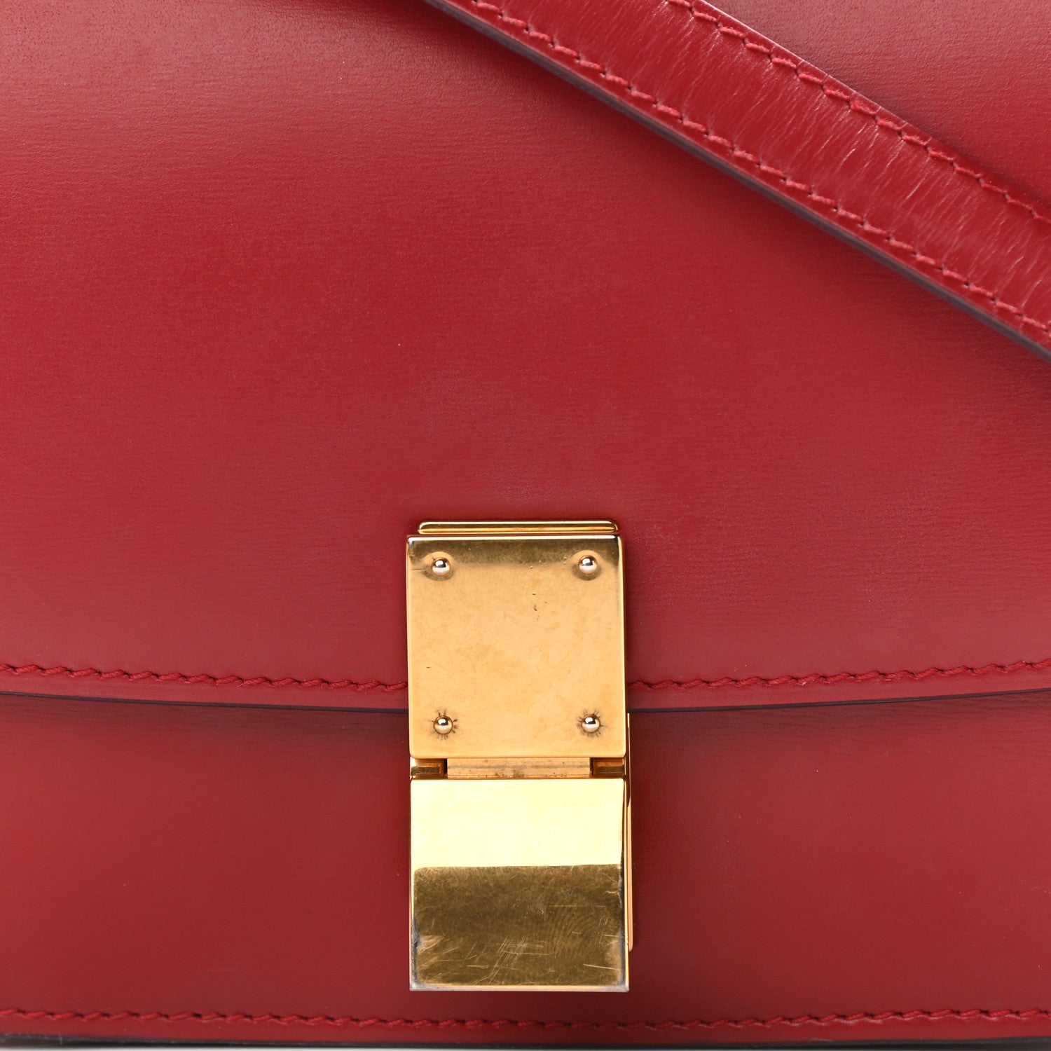 Celine Smooth Calfskin Small Classic Box Flap Bag Red 8 of 12