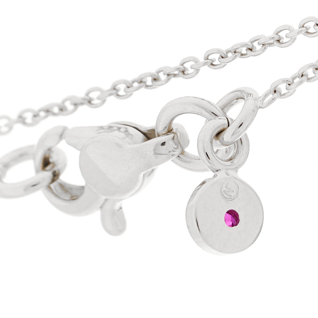 18K White Gold Diamond Station Necklace