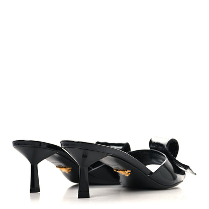 Prada Vernice Crystal Bow Pumps 39 Black 5 of 9