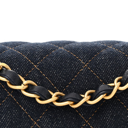 Chanel Denim Quilted Mini Rectangular Flap Dark Blue 8 of 11