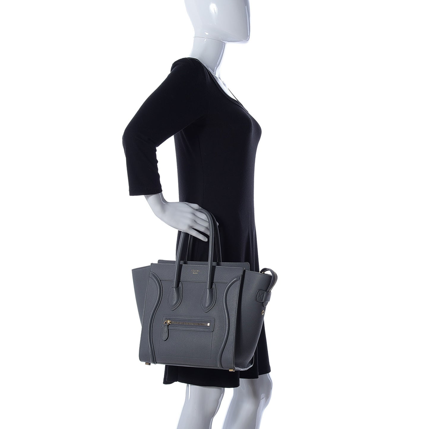Baby Drummed Calfskin Micro Luggage Kohl