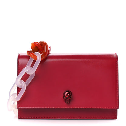 Alexander McQueen Calfskin Small Skull Resin Chain Crossbody Bag Red 1 of 10
