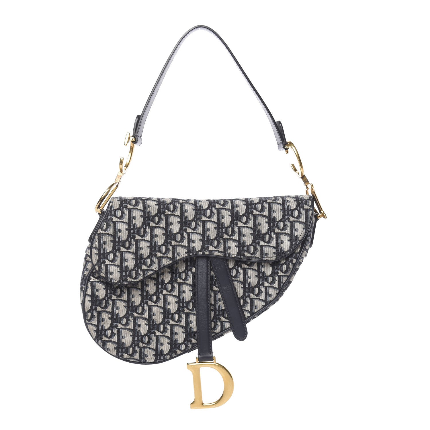 Christian Dior Oblique Saddle Bag Blue 1 of 10