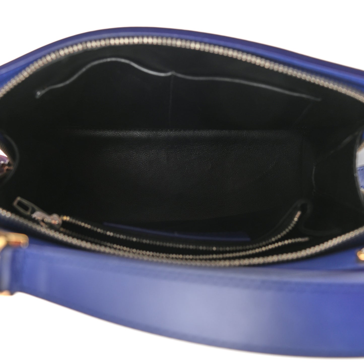 Smooth Calfskin Le Dix S Cartable Shoulder Bag Bleu Mineral