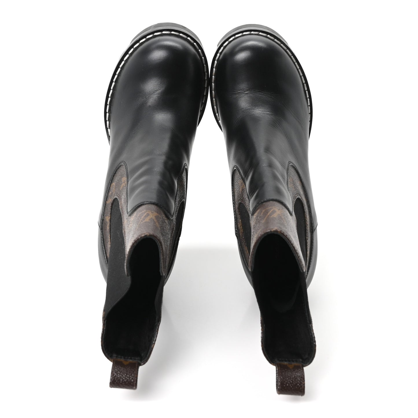 Calfskin Monogram Star Trail Chelsea Ankle Boots 40 Black