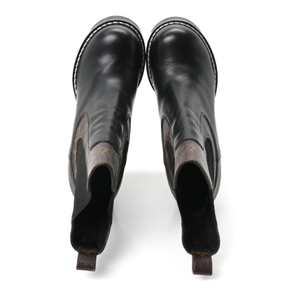Louis Vuitton Calfskin Monogram Star Trail Chelsea Ankle Boots 40 Black 2 of 9