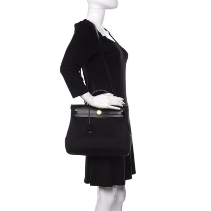 Hermes Military Toile Vache Hunter Herbag Zip PM 31 Black 2 of 12