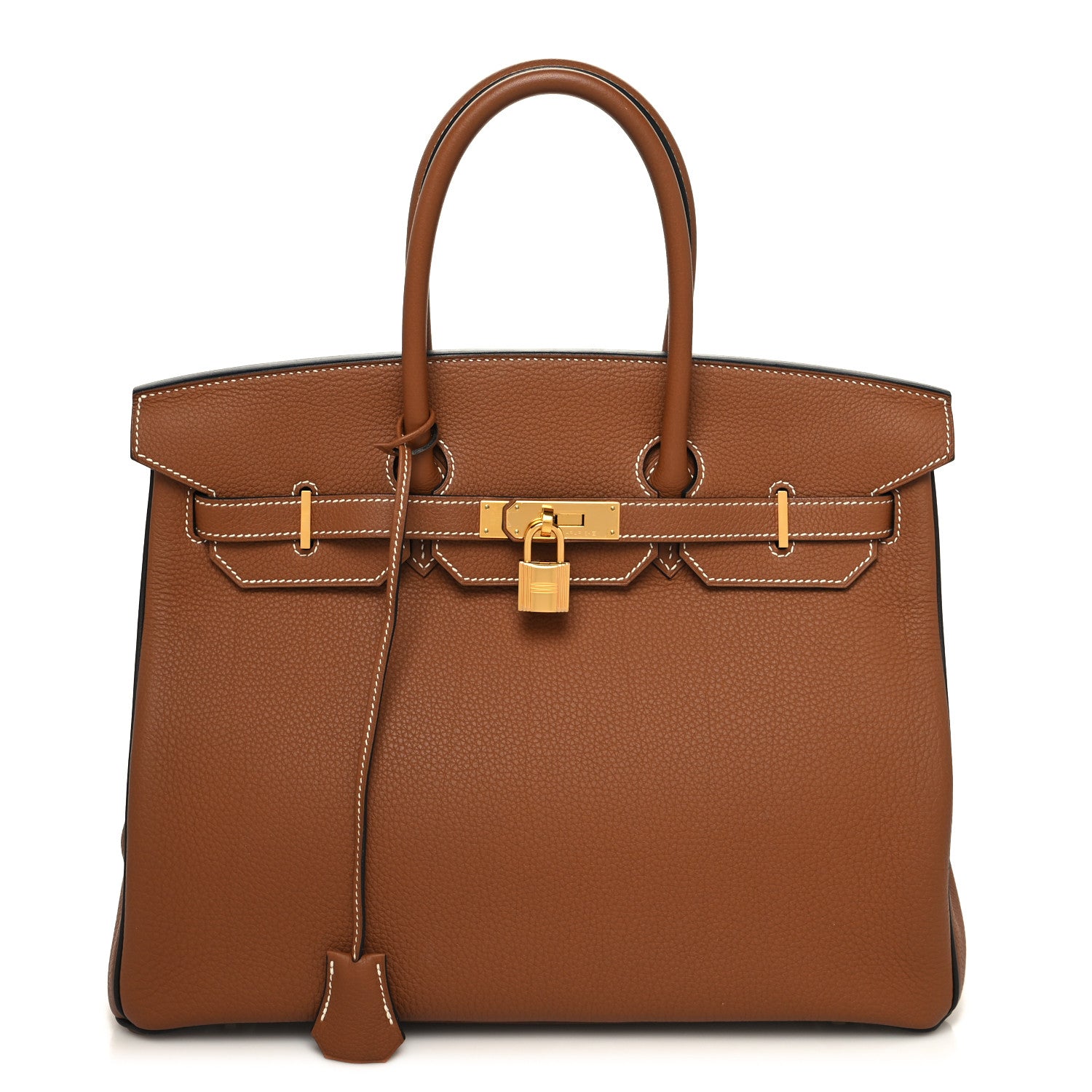 Hermes Togo Horseshoe Birkin 35 Gold Chocolate 1 of 14