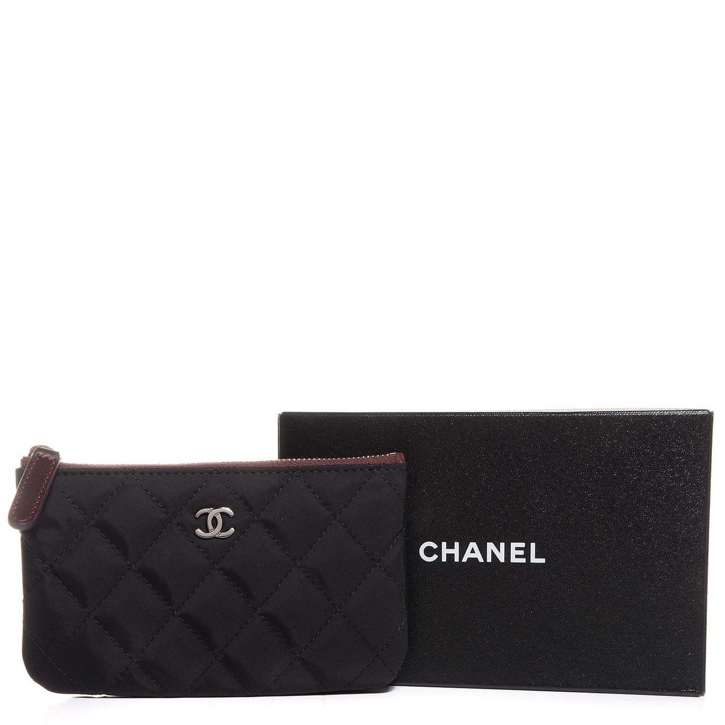 Nylon Quilted Cocoon Cosmetic Pouch Black