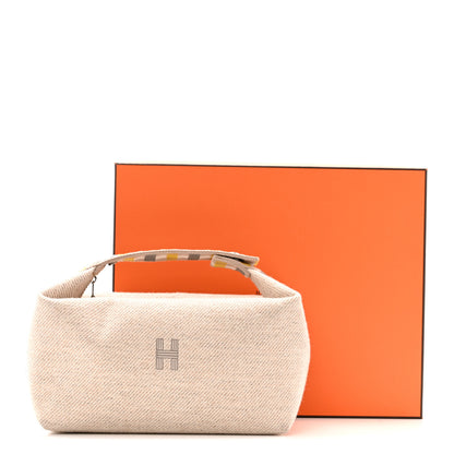 Hermes Wool Large Au Carre Bride-A-Brac Pouch Seigle 9 of 9